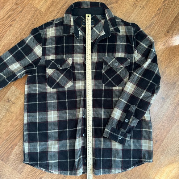 Freedom Foundry Men Plaid Flannel Super Plush Shirt Jacket Black Gray Sz XL - Picture 3 of 9